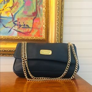Michael Kors Navy Leather  Shoulder Bag